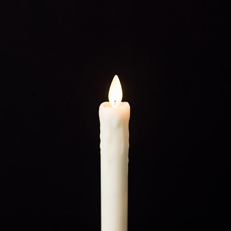 2 প্যাক ড্রিপিং মোম ফ্লেমলেস টেপার মোমবাতি
